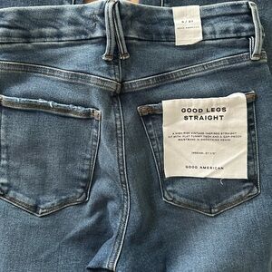 Good American Good Straight with Trouser Hem jeans